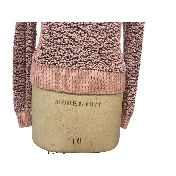 Hooked Up Womens Pullover Popcorn Hoodie Sweater Pink Fluffy Textured S - Picture 2 of 8